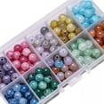 thumbnail image 7 of U8MO 200pcs 10Colors Mixed 8mm Crackle Glass Bead Beading Kit Box for Jewelry Making-9#, 7 of 7