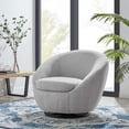 thumbnail image 3 of Modway Buttercup Upholstered Fabric Swivel Chair in Black/Light Gray, 3 of 7