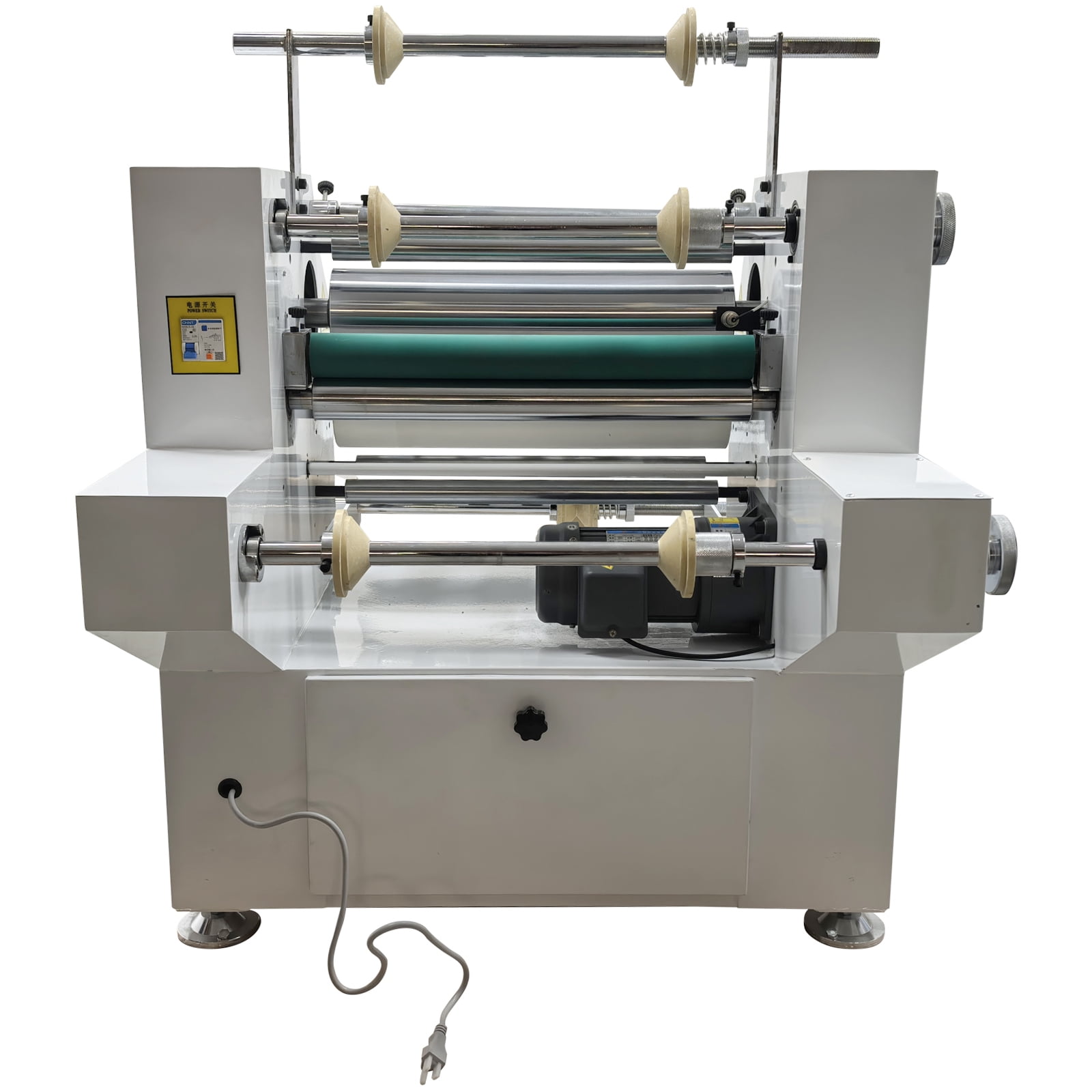 110V Steel Roller Thermal Laminator with Conveyor Belt and Winding Mechanism