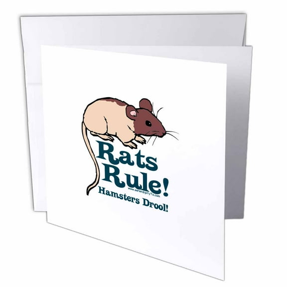 3dRose, Rats Rule, 6 Greeting Cards with envelopes