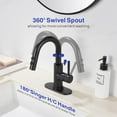thumbnail image 3 of Bathroom Sink Faucet with Pull Down Sprayer, Matte Black Single Handle Pull Out Faucet with Pop-Up Drain, 1 or 3 Hole Laundry Bar Basin Faucet with Deck Plate, 3 of 8