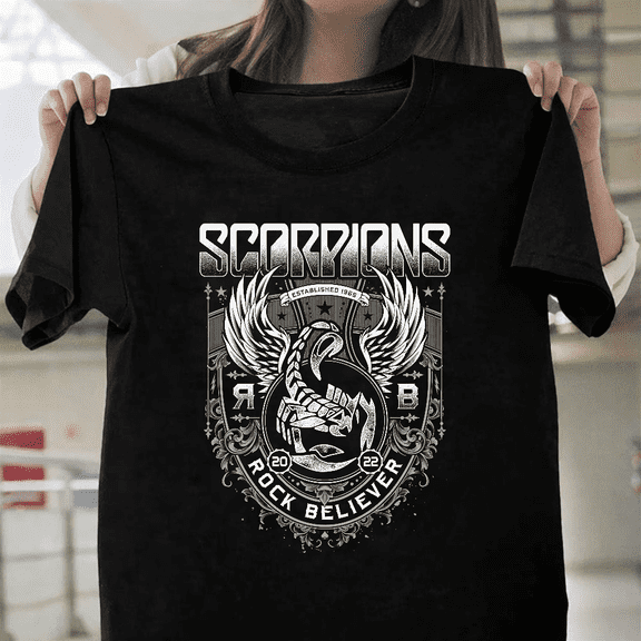 Scorpions Rock Concert Tour Vintage German Hard Rock Unisex T-Shirt, up to size 3XL.