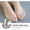 thumbnail image 5 of Ksopiavobs 4 Pairs No Show Liner Socks Invisible Boat Shoe Socks Heelless Sock Breathable Hidden Liner for Summer Women Slip On Sneakers (Black, Gray,Skin color,White), 5 of 7