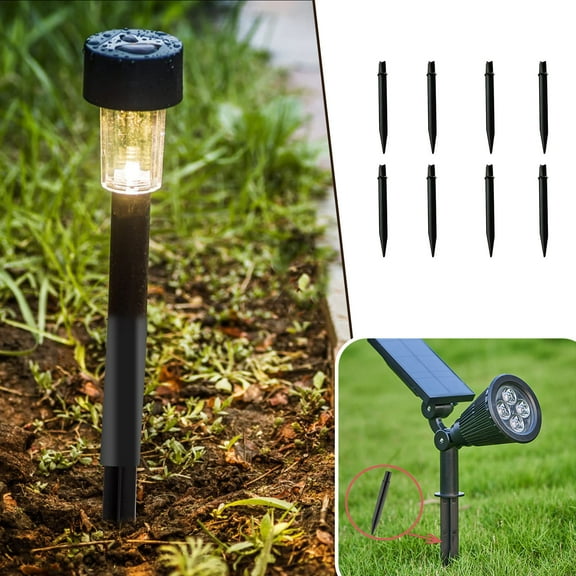 8 Pack Solar Powered Garden Ground Lights with Stakes Replacement Plug in Lamps for Outdoor Yard