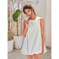 thumbnail image 4 of Mini Dress for Women Summer Sleeveless Keyhole Tie Back Tank Short Dress Crew Neck Sundress with Pockets Light Blue M, 4 of 7