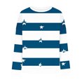 thumbnail image 5 of Rbaofujie Chandails à Capuchon Tunique pour Femmes, Rayé, Décontracté, Imprimé, Col Rond, Manches Longues, Haut Ample, Chandails Molletonnés, Chandails à Capuchon Bleus pour Ados, 5 of 5