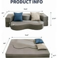 thumbnail image 2 of MUZZ Full Size Convertible Floor Sofa Bed, Foldable Futon Sofa Bed, Folding Sleeper Mattress, Leathaire Fabric Floor Couch Lounge Sleeper Bed for Small Spaces,Light Grey, 2 of 6