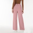 thumbnail image 6 of YIFUNIN Women's High Waisted Wide Leg Pants, Loose Straight Leg Flowy Trousers for Office Commute, Versatile Professional Casual Wear,Pink 2XL, 6 of 6