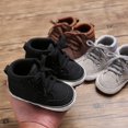 thumbnail image 4 of Baby Boy Girl Soft Sole Canvas Sneakers Sparkle High Top Lace Up Infant Unisex Ankle Shoes Booties Toddler Newborn Prewalker First Baby Walking Crib Shoes, 4 of 6