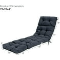 thumbnail image 2 of ZYPPP  Patio Chaise Lounge Cushion, 72" x 22" x 4" Lounge Chair Cushion, Tufted Lounger Cushion with 4 String Ties, Thickened Waterproof and Oil-Proof, for Terrace, Poolside Outdoor Indoor-Grey, 2 of 10