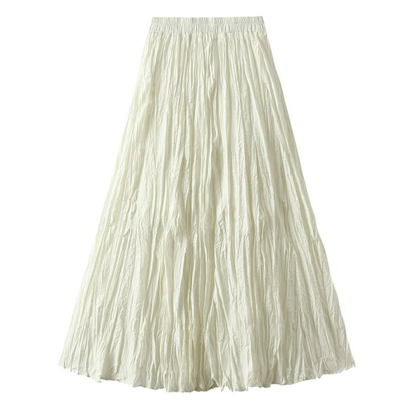 Jupe Mi-Longue pour Femmes, Jupe Plissée Taille Haute pour Danse et Fête, Costume de Fête