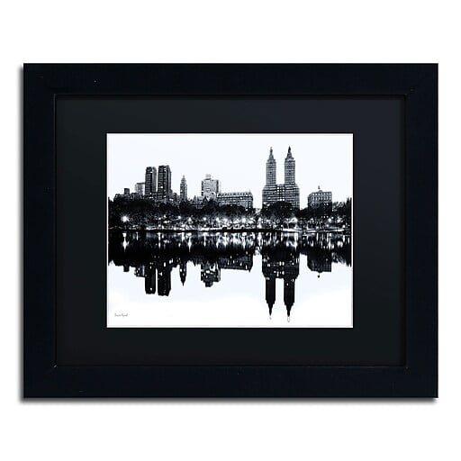 Trademark Fine Art "Central Park West II" Canvas Art by David Ayash, Black Matte, Black Frame