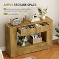 thumbnail image 4 of Farmhouse Console Table, 47 Inches Wooden Entryway Table with Storage, Fluted Sofa Table with 2 Handle-Less Drawers, for Entryway, Living Room, Foyer, Hallway, Natural Oak, 4 of 18