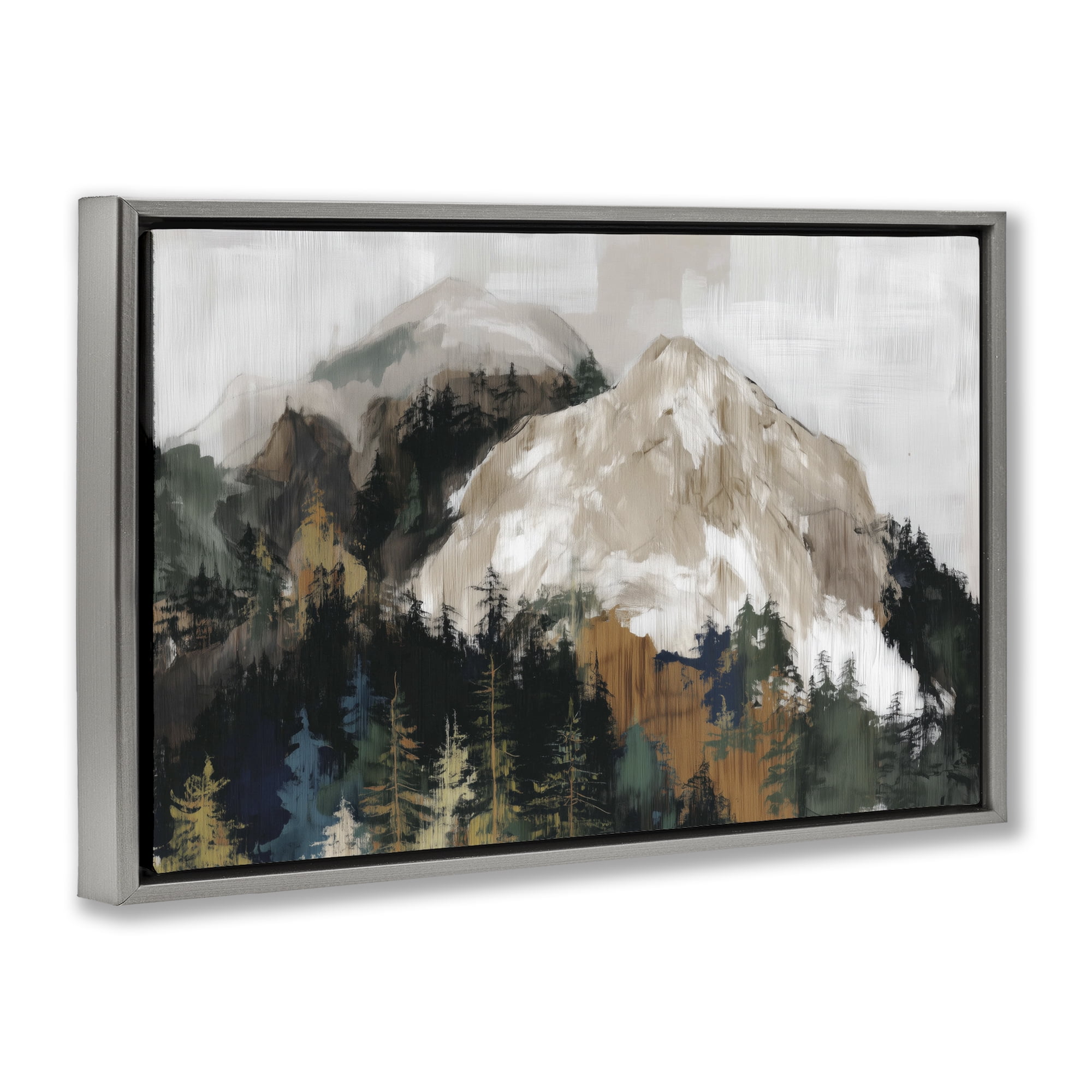 Stupell Industries Rugged Mountain Peaks Gray Framed Floater Canvas Wall Art, design by Chromatic Storm Studio