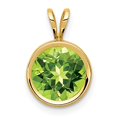thumbnail image 4 of 14K Yellow Gold 8mm Peridot Bezel Pendant, 4 of 7