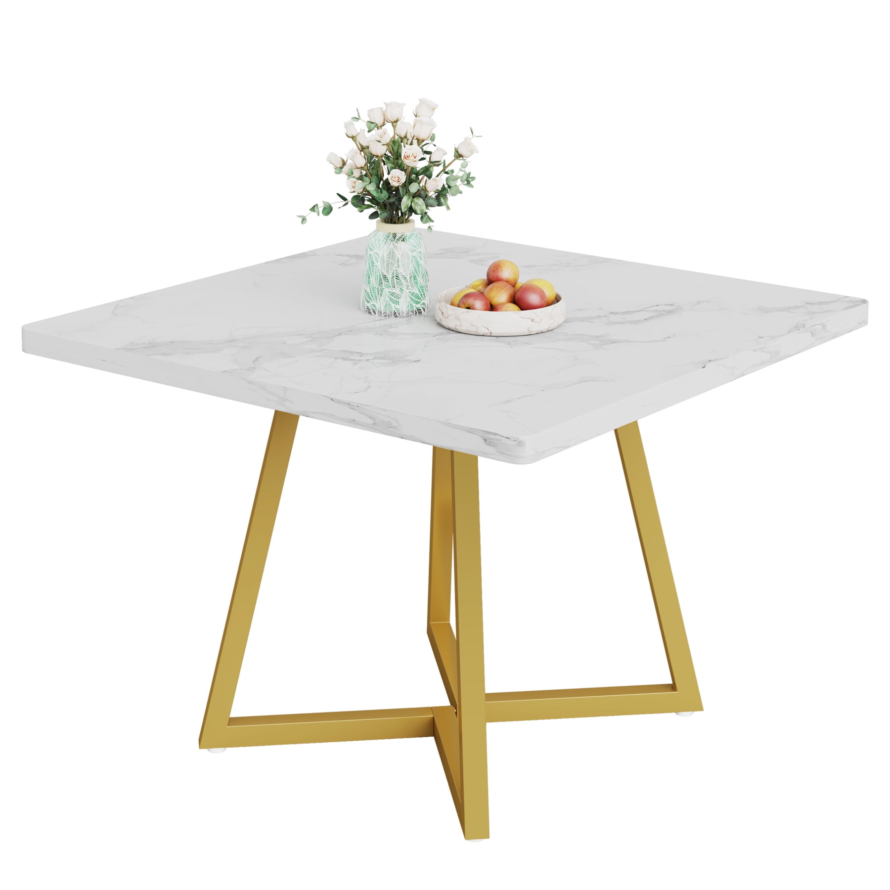 Fnova 31.5" Square Dining Table, Small Kitchen Dinner Table, 2-4 Person Industrial Dining Table, Square Kitchen Table for Dining Room Farmhouse Home Decor Furniture