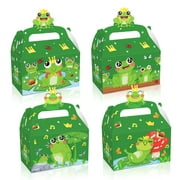24 Pack Party Favor Boxes, Frog Prince Theme Gift Treat Bags, Fairy Tale Gable Boxes for Kids Birthday Decorations Supplies Favors,Dessert Candy Goodies Bulk Green Box