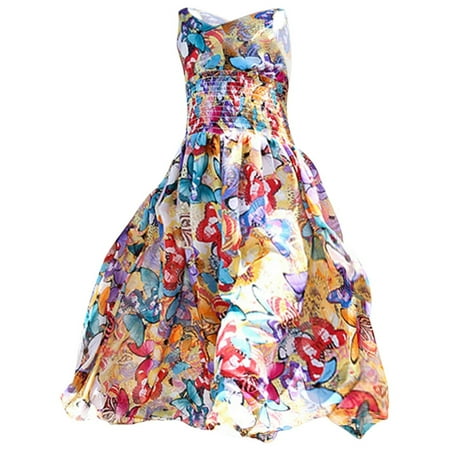 

Girls Toddler Dresses Summer Chiffon Foreign Style Children S Big Children Floral Wide Leg Jumpsuit Dress Bohemian Style Children S Color For 4-5 Years