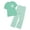 Mint Green, variant on LEKWK Boys Girls 2 Piece Pajama Set Short Sleeve T-Shirts and Plaid Pants Kids Comfy Lounge Tracksuits Summer Fashion Home Sleepwear 2-14Y