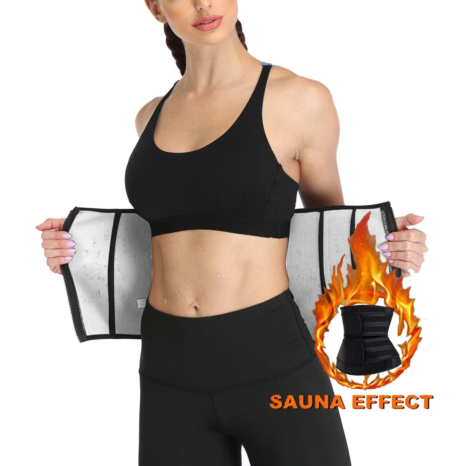 Details about   Women Elastic Waist Hot Body Shaper Pants Stomach Polymer Fat Burner Sauna Sweat 