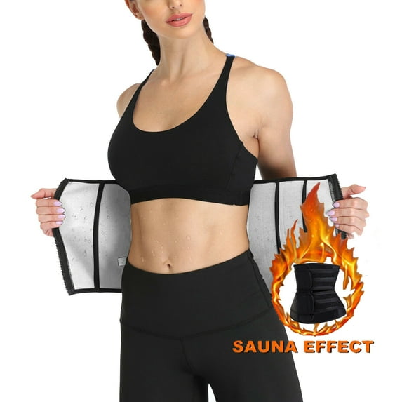 Lilvigor Polymer Sweat Waist Trainer Waist Trimmer Belts for Women Slimming Body Shaper Sauna Exercise Shapewear Double Wrap Belt