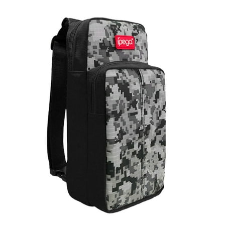 Nokiwiqis Game Machine Storage Bag, Portable Camouflage Print Ditty-Bag Chest Bag For Nintendo Switch, Black/Red