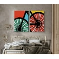 thumbnail image 2 of PixonSign Canvas Print Wall Art Set Geometric Close-Up of Bike Pedal and Wheel Kids Shapes Illustrations Modern Art Chic Urban Multicolor Ultra for Living Room, Bedroom, Office - 24"x36"x2, 2 of 5