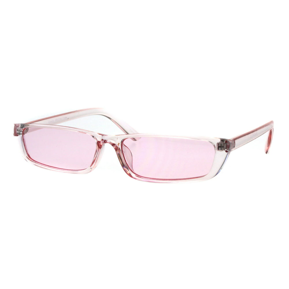Sa106 Womens Pop Color Narrow Rectangular Cat Eye Clear Frame Plastic