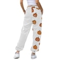 thumbnail image 5 of BODOAO Halloween Sweatpants Women 2025 High Waisted Cinch Bottom Baggy Active Joggers Pants Novelty Lounge Bottoms Pockets Bottom Sweatpants Joggers Pants Workout Yoga Pants with Pockets White M, 5 of 6