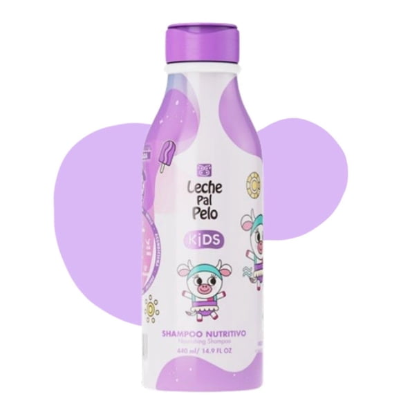 Leche Pal Pelo Champú nutritivo para niños - Fórmula suave de limpieza diaria sin sulfatos ni parabenos con jojoba, leche de coco y aloe vera - Hidrata define 14.9 fl.oz