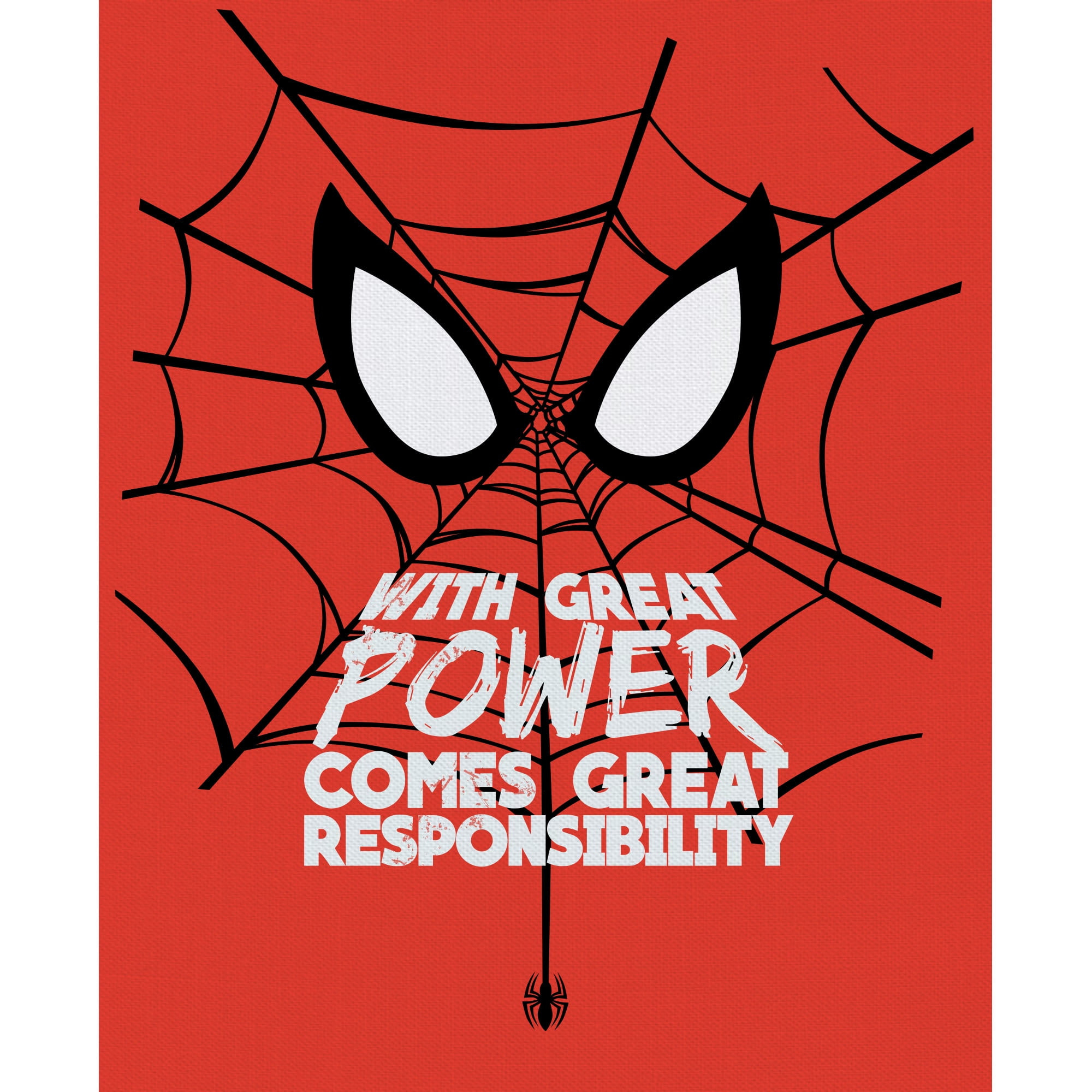 Spiderman Great Powers Quote Fat Quarter 100% Cotton Pre-Cut Quilting Fabric, by the yard