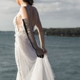 thumbnail image 4 of OULII 1 Paire de Gants pour Femmes Mariage Gaze Noire Longue pour Concerts, 4 of 8