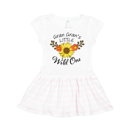 

Inktastic Gran Gran s Little Wild 1 with Beautiful Sunflower Gift Toddler Girl Dress