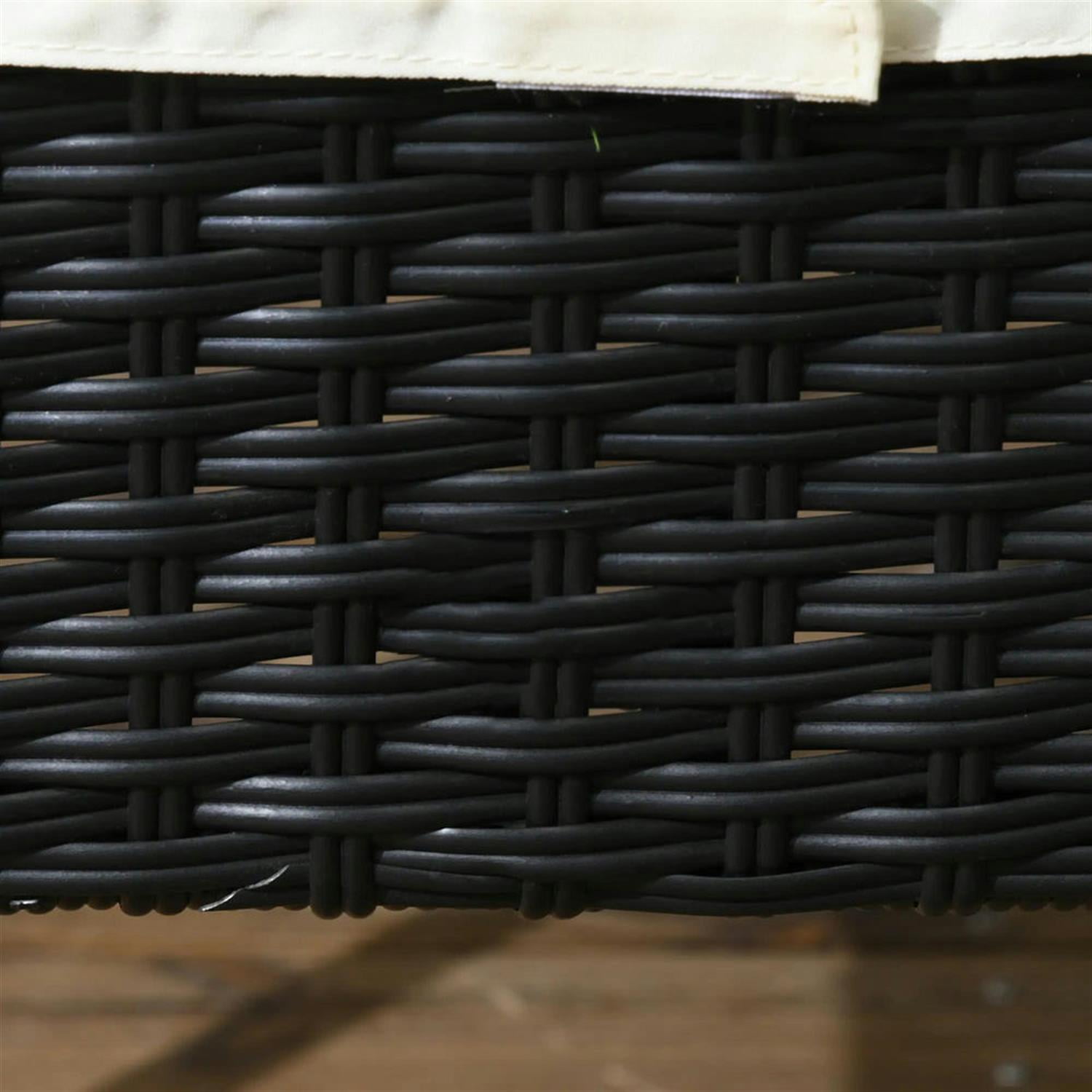 Demi Bonn Outdoor Dining Chairs Set of 4 with Backrest, PE Rattan Patio Dining Room Chairs with Cushion for Garden, Backyard, Lawn, Black