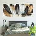 thumbnail image 5 of Feather Wall Art Modern Living Room Bedroom Wall Decoration Large Giclee Print Canvas Painting Artwork for Home Decor White Gold Brown Feather Picture Ready to Hang, 5 of 6