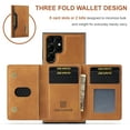 thumbnail image 3 of Galaxy S22 Ultra Case, Dteck for Samsung Galaxy S22 Ultra Cover Wallet Case ID Credit 8 Card Slots Holder Cash Pocket PU Leather Magnetic Closure Clasp Flip Removable Case, Brown, 3 of 7