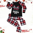 thumbnail image 2 of Odeerbi Christmas Pajamas for Family Holiday Plaid Long Sleeve Family Christmas Pajamas Matching Sets Toddler Print Parent-child Suit Two-Piece Sleepwear Xmas Family Matching PJs Set Black, 2 of 5
