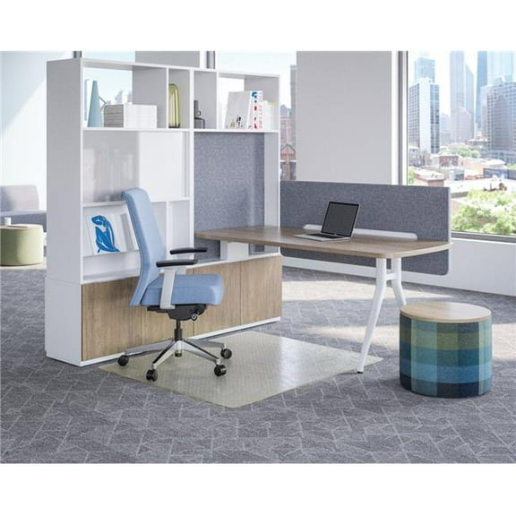 Deflecto DEFCM1K442FOCB 46 x 60 in. Studded Rectangle Straight OceanMat for Carpeted Floors, Clear