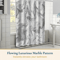 thumbnail image 2 of ComfiTime Shower Curtain with Hooks – Heavy-Duty Mold/Mildew-Resistant, Weighted-Hem Fabric Bathroom Curtain, Water-Repellent, Machine-Washable, Fade-Resistant, Marble, Gray, 72 x 72, 2 of 10