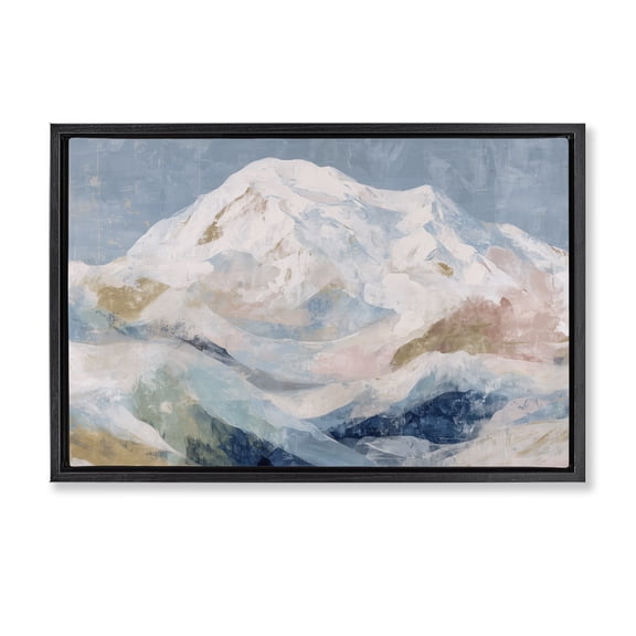 Stupell Industries Icy Mountain Range at Dusk Black Framed Floater Canvas Wall Art, design by Chromatic Storm Studio