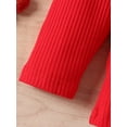 thumbnail image 4 of Toddler Girl 2 Piece Outfit Christmas Ribbed Long Sleeve Tops and Irregular Plaid Skirt Set, 4 of 8