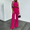 thumbnail image 2 of NMMUED Two Piece Sets for Women Going Out Pants Sets Women 2 Piece Outfits Two Piece Sets for Women Long Sleeve Matching Sets Women Clothing Travel Outfits for Women, Hot Pink XL, 2 of 9