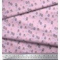 thumbnail image 3 of Soimoi Pink Rayon Crepe Fabric Crossbone & Skull Halloween Decor Fabric Printed Yard 46 Inch Wide, 3 of 3