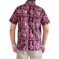 thumbnail image 2 of HAPPY BAY Men's Vacation Front Pocket Cruise Tops Button Down Shirt Summer Aloha Holiday Camping Funky Shirts For Mens 3XL Maroon, Vintage Peanuts Drums, 2 of 3