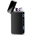 thumbnail image 1 of (-）Double Arc Pulsing Cigarette Lighter Zinc Alloy Side Pressing Type Power Display Flameless Electric Lighter, 1 of 3