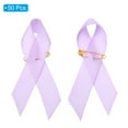 thumbnail image 3 of Uxcell 50 Pieces Lavender Polyester Ribbon Satin Pins, Awareness Ribbon Satin with Safety Pins, 3 of 6