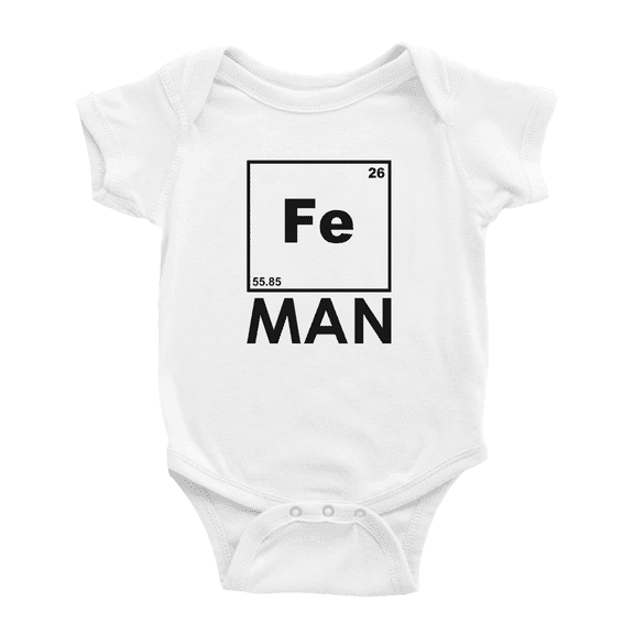 Iron Science Fe Periodic Table Cute Baby Clothes Bodysuit Boy Girl Unisex