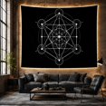 thumbnail image 6 of Sacred Geometry Metatron's Cube on Black Background, Mystical Celestial for Meditation Enthusiasts, Spiritual Symbol Art Decor, Graduation Gift Tapestry Wall Hanging for Bedroom and Yoga Room, 6 of 7