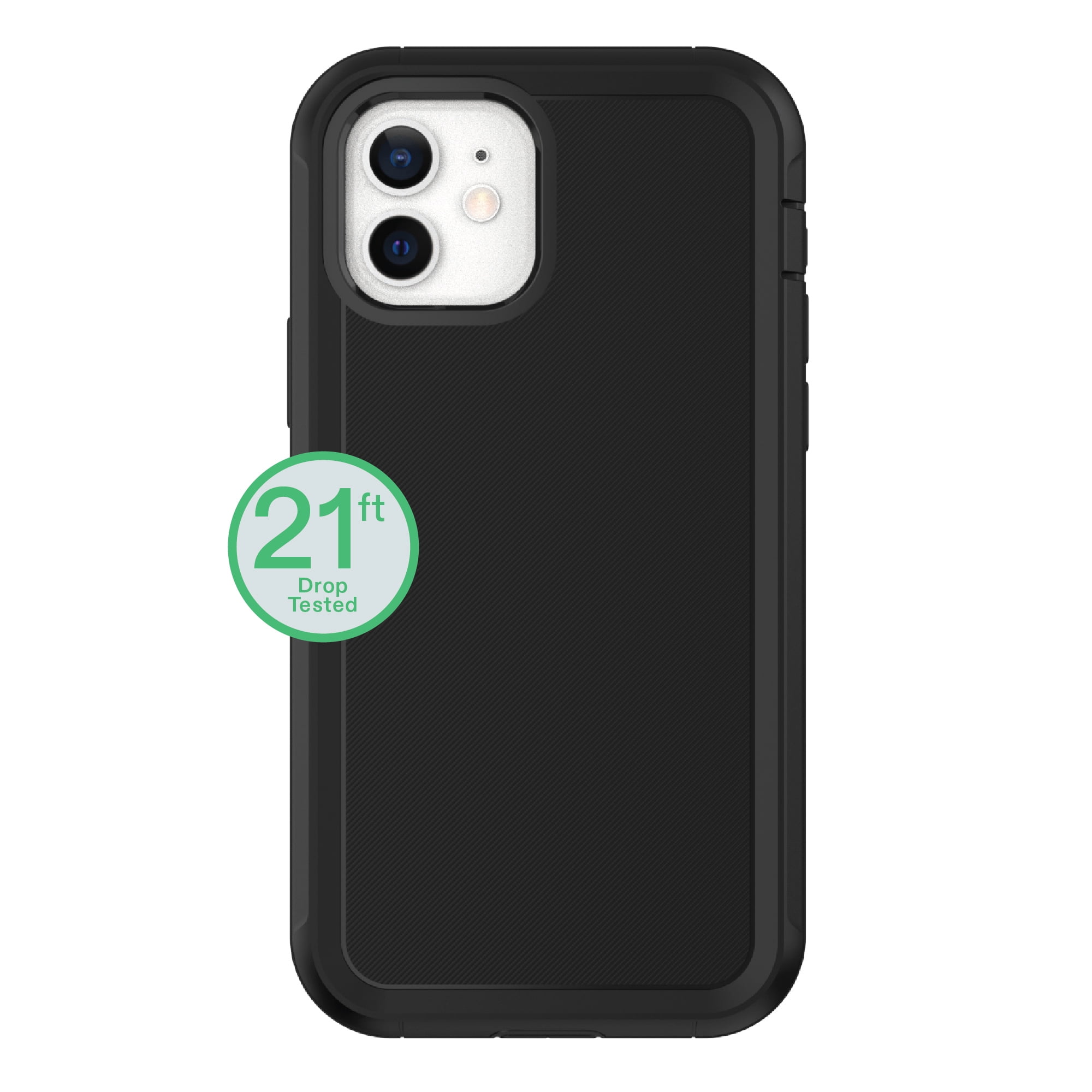 onn Rugged Phone Case with Holster for iPhone 12 / iPhone 12 Pro - Black