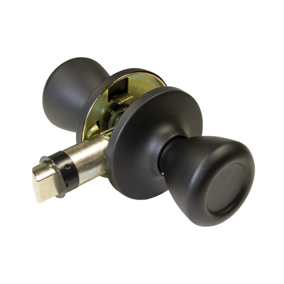 Global Link RV Interior Passage Door Knob for Hall or Closet Doors, Matte Black Finish, 1 Pack